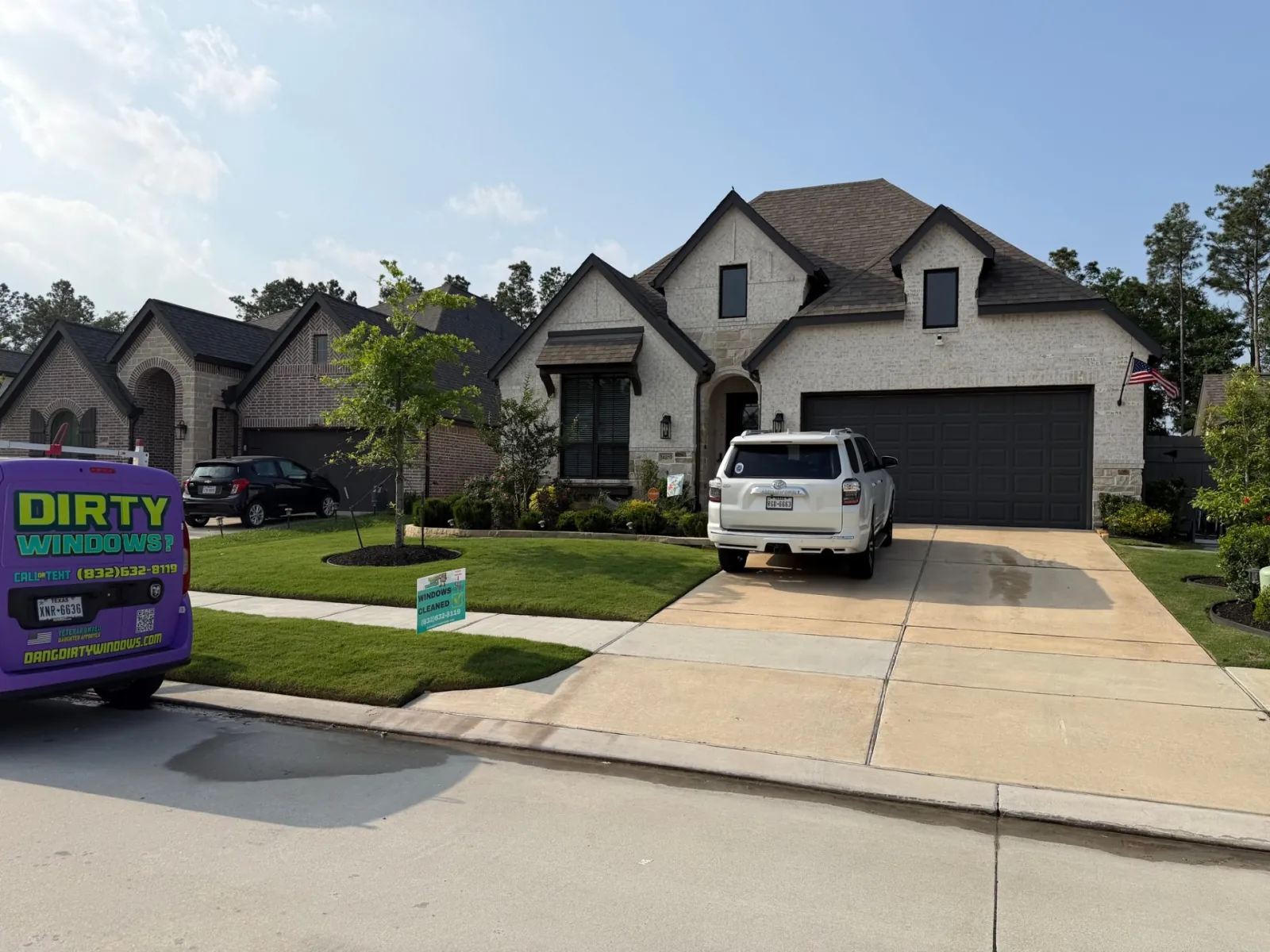 Window cleaning project in The Woodlands, TX