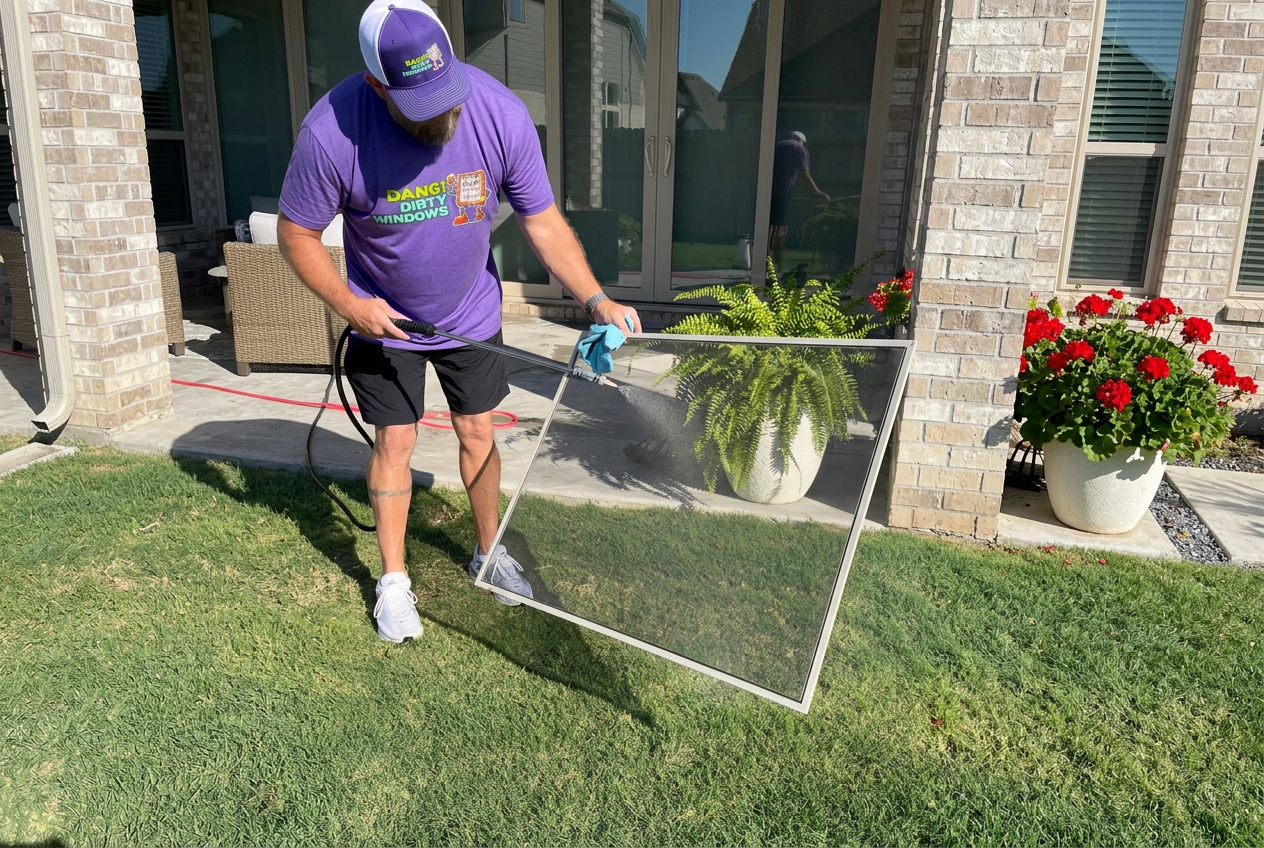 Screen Cleaning service in The Woodlands, TX by Dang Dirty Windows
